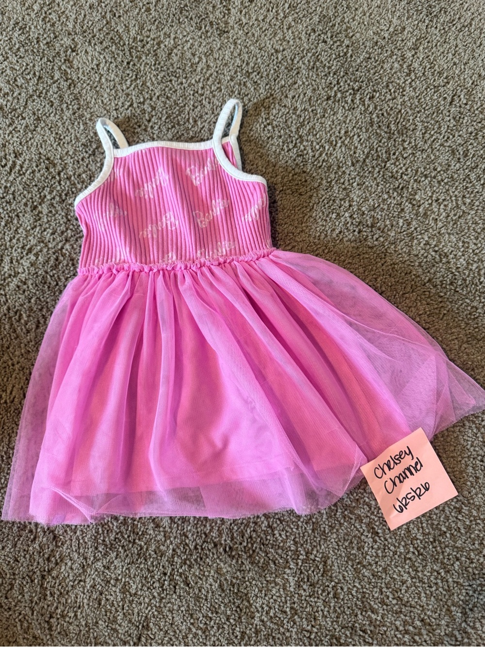 Barbie Pink Tulle Spaghetti-Strap Dress